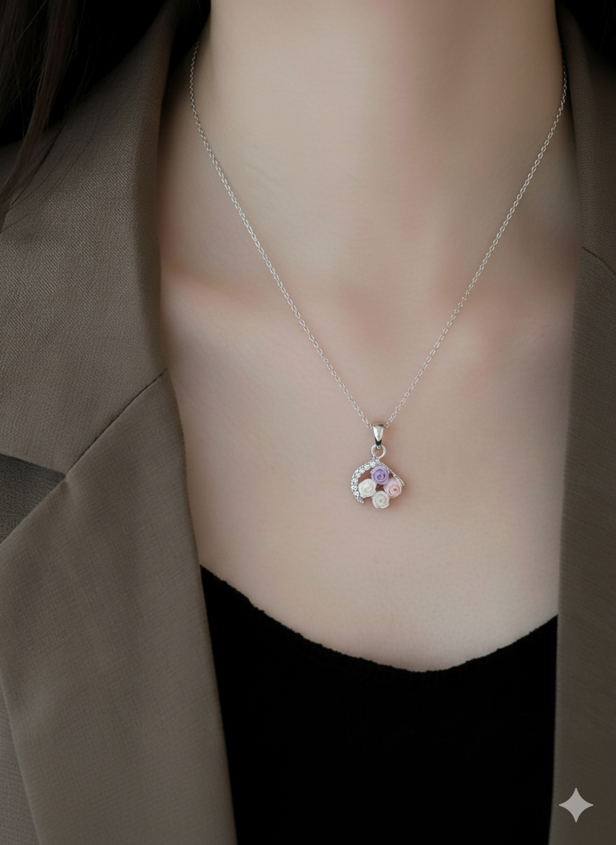 Rose Heart Necklace