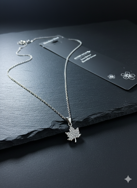 Silver Maple Leaf Necklace