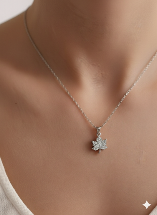 Silver Maple Leaf Necklace